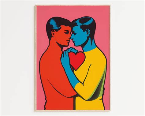 Gay Art Gay Couple Gay Print Poster Home Decor Wall Art Etsyde