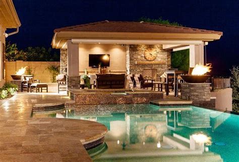 Pool And Outdoor Kitchen Designs