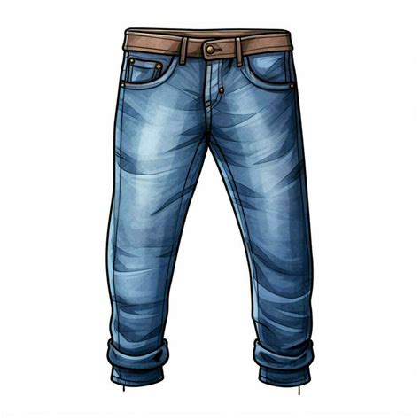 Jeans D Cartoon Illustraton On White Background High Qual