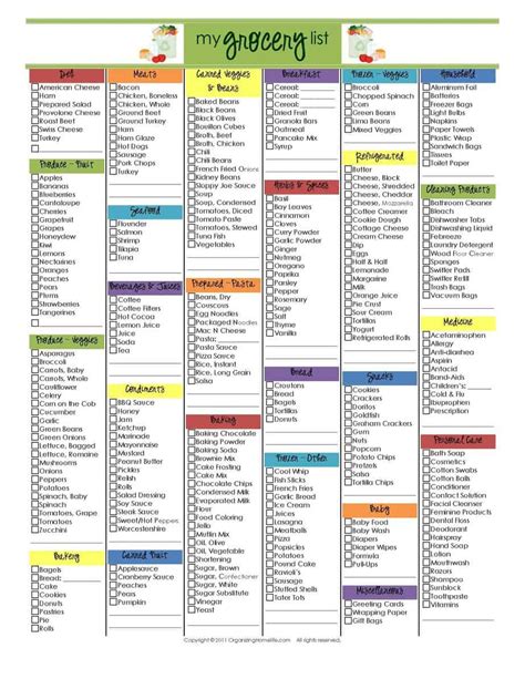 10 Free Printable Grocery List Templates Shopping Lists Grocery