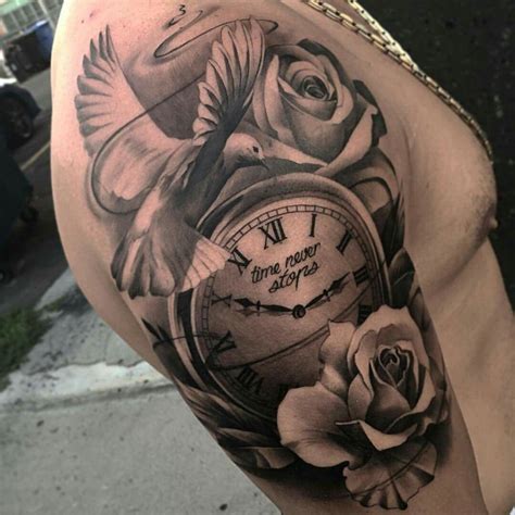Black And Grey Clock Tattoo Tattooing Steampunk Best Tattoo Ideas