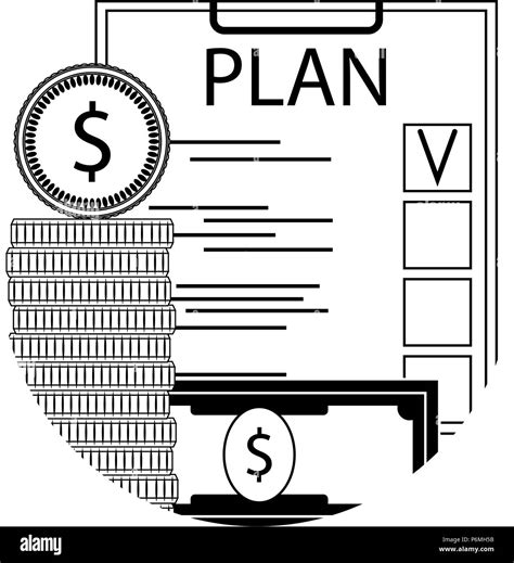 Finance Plan Checklist Line Icon Money Capital Budget Planning Vector