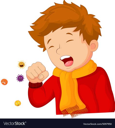 Little Boy Coughing On White Background Royalty Free Vector