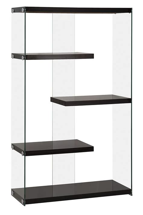 800608 Glossy Black Side Glass Bookcase From Coaster 800608 Coleman