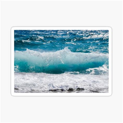 Blue Waves In Ocean Sticker By Aesthetic Zing Redbubble