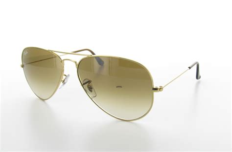 Sunglasses With Gold Frame And Brown Gradient Lenses Aviator Gradient