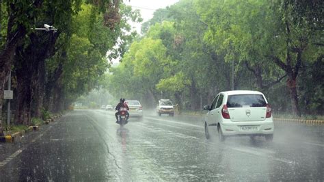 Weather Updates Heavy Rain With Gusty Winds Lash Parts Of Delhi Ncr