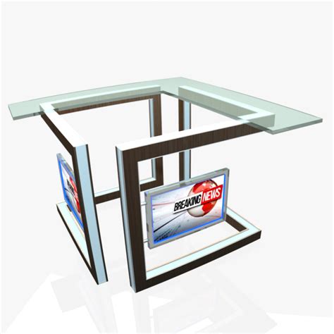 Virtual Tv Studio News Desk 3 3d Model Flatpyramid