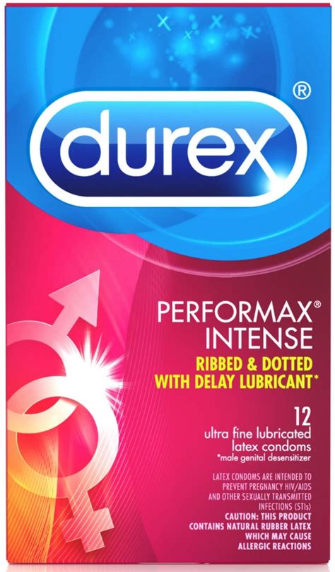 durex performax intense lubricated ribbed dotted premium condoms 12 ct