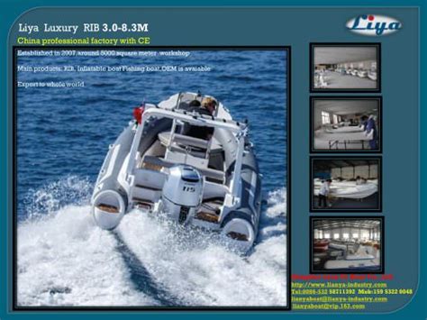 Our company takes full advantage of technology, talent advantage and outstanding management, creative ability and emphasizes on the deeply comprehensive development of water resources and industrialization of the latest aquaculture technology achievements.our company is mainly. Liya luxury RIB - Qingdao Lian Ya Boat Co.,Ltd. - PDF ...