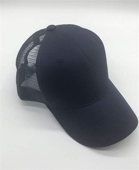 High Quality Black Pre Curved Two Tone Cotton Twill Trucker 6 Panels