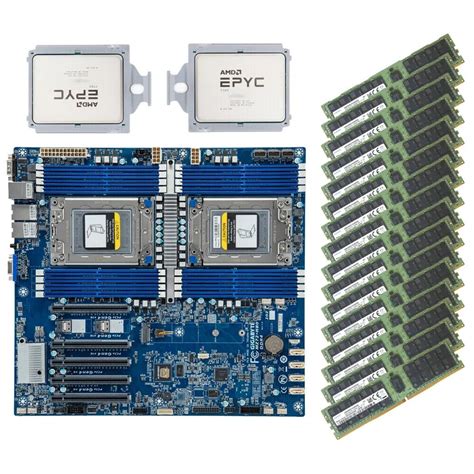 Gigabyte MZ72 HB0 Motherbaord 2x AMD EPYC 7T83 CPU 1TB Samsung 3200MHz RAM