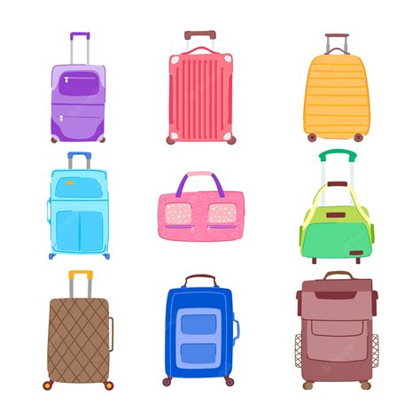 Premium Vector Luggage Suitcase Set Cartoon Vector Illustration