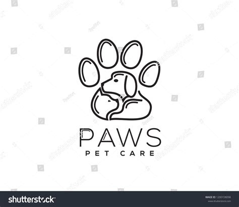 Cat And Dog In Paws Logo Design Inspiration Image Vector Pet Shop