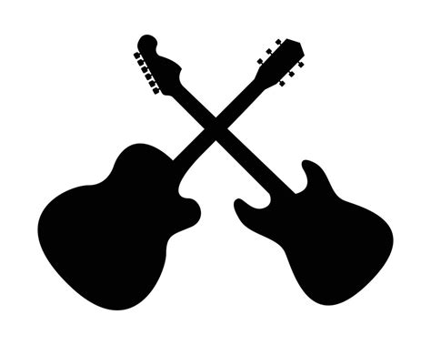 Crossed Guitars Vector Illustration 11751665 Vector Art At Vecteezy