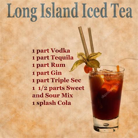 Long Island Iced Tea recipe — Stock Photo © borojoint #77518678