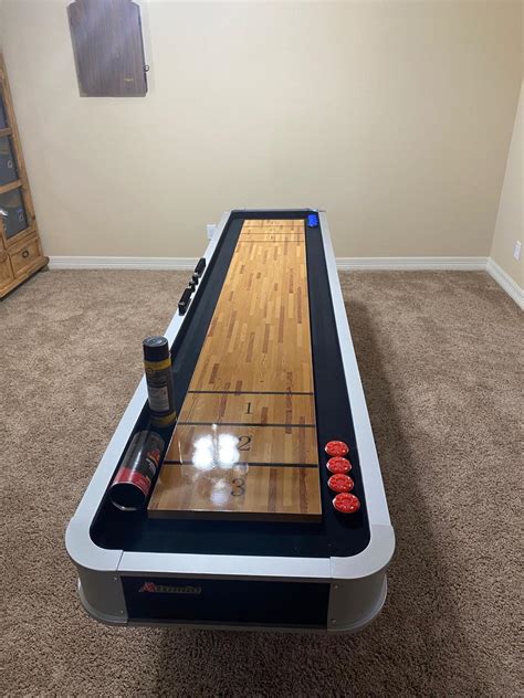 19 mo finance atomic 9 led shuffleboard tables with poly coated playing surface for smooth