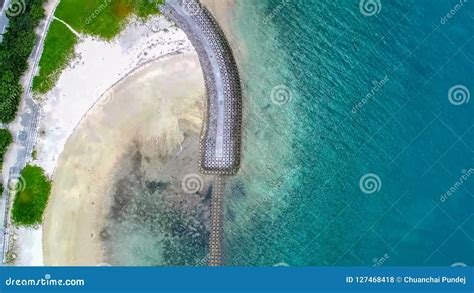 Aerial View Of Sea Waves And Fantastic Island Stock Photo Image Of