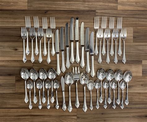 Vintage Oneida Cube Silverware Set New Service For 8 In Silverware