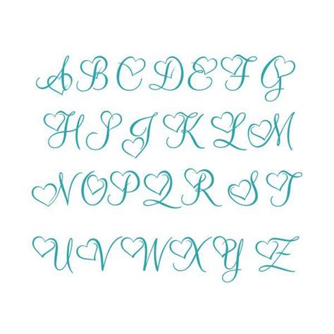 Heart Love Font Svg Letters Alphabet File Apex Svg Designs