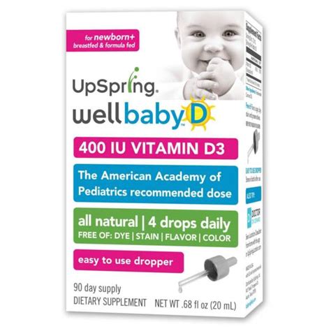 Upspring Wellbaby D Vitamin D3 Drops For Baby 20ml 400 Iu 795569693557