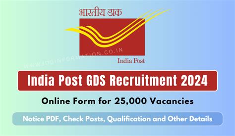 India Post GDS Recruitment 2024 PDF Online Form For 25000 Posts