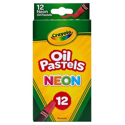 Crayola 524613 12 Count Assorted Color Neon Oil Pastel Pack