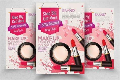 Cosmetics And Make Up Sale Offer Flyer Makeup Sale Beauty Makeup