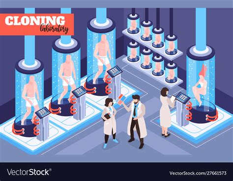 Human Cloning Laboratory Isometric Royalty Free Vector Image