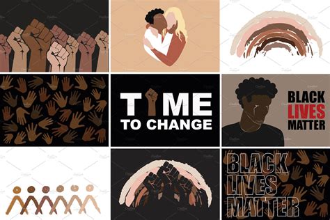 Black Lives Matter Set 17 Vectors Pre Designed Photoshop Graphics