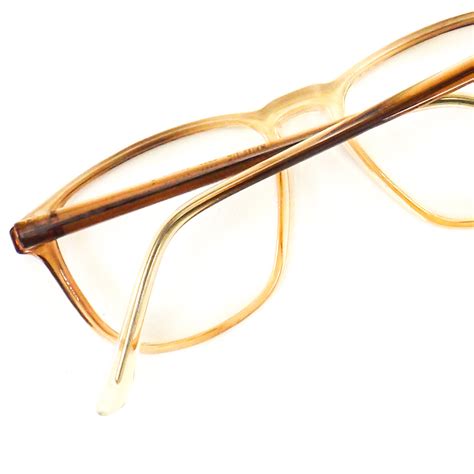 square brown eyeglasses vintage 80s nos eye glasses tan clear etsy