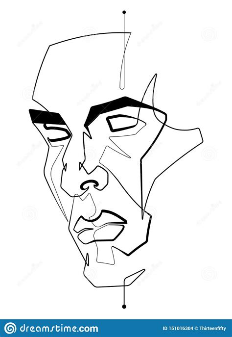 Human Male Face Single Continuous Line Vector Illustration