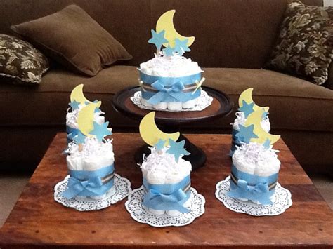 Moon And Stars Whimsical Diaper Cake Baby Shower Centerpiece Etsy