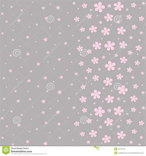 Seamless Floral Pattern On A Gray Background Stock