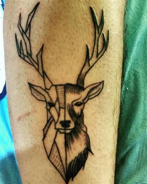 Geometric Deer Tattoo Buddha Tattoos Arm Tattoos Body Art Tattoos