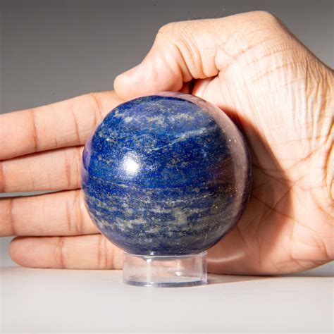 Genuine Polished Lapis Lazuli Sphere Acrylic Display Stand 12 Lb