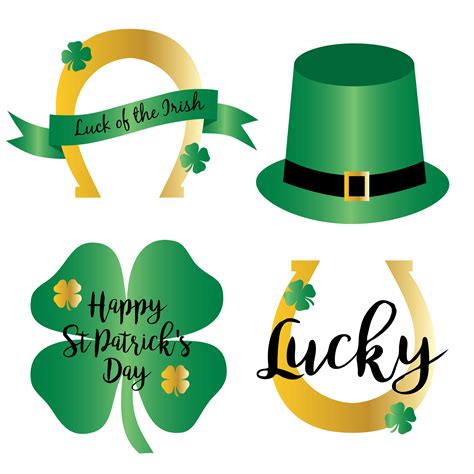 Patrick's day has been celebrated for centuries. Saint Patricks day gradient icons with gold - Download ...