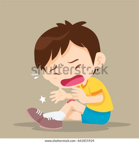 Sad Boy Having Bruises On His Stock Vector Royalty Free