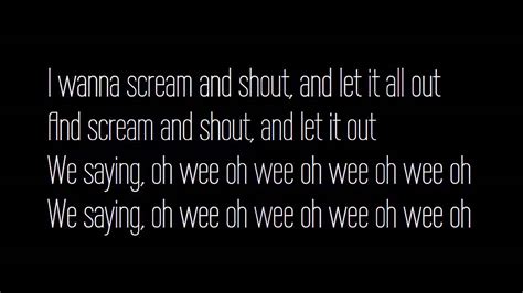 William Ft Britney Spears Scream And Shout Lyrics Youtube