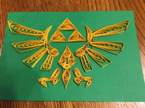 Paper Quilled Legend Of Zelda Tri Force Quilling Art Quilling Paper