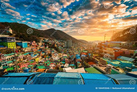 Gamcheon Culture Village At Sunset In Busan City South Korea Editorial