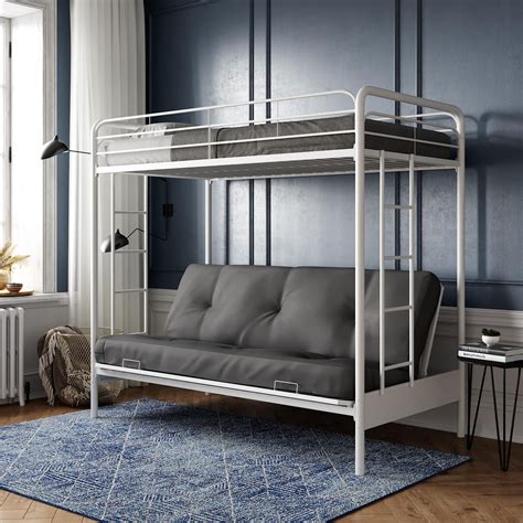 Dhp Twin Over Futon Metal Bunk Bed Multiple Colors