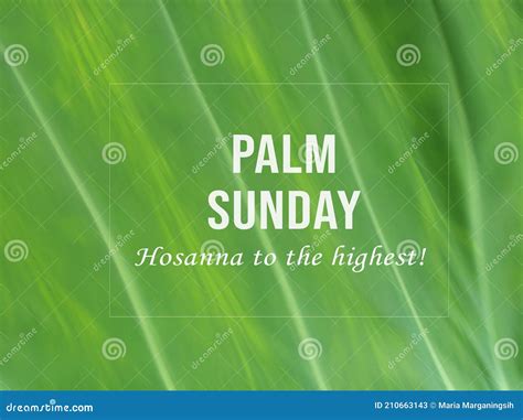 Palm Sunday Hosanna To The Highest Happy Palm Sunday Concept And Sign