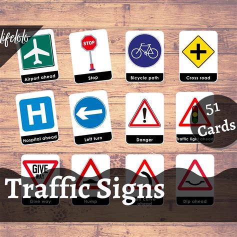 Traffic Signs 51 Flash Cards Street Signs Road Signs Montessori