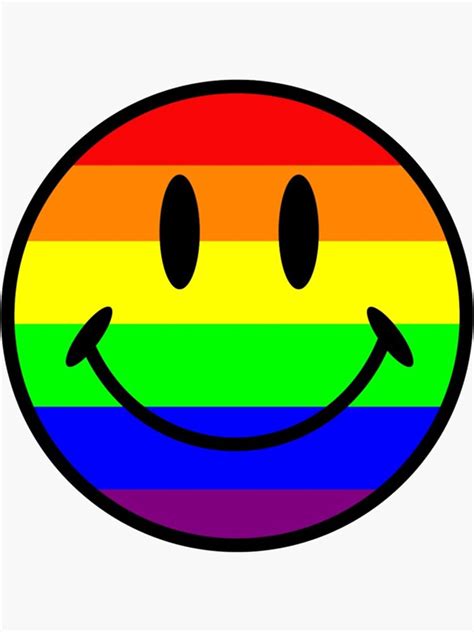 Rainbow Smiley Face Sticker For Sale By Annawilliamshop Redbubble