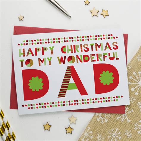 wonderful dad daddy or father christmas card by a is for alphabet