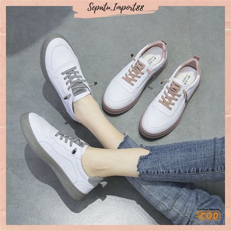 Jual Sepatu Sneakers Wanita Casual Wear Ala Korea Import Kualitas Super Premium Sp 096 Indonesia