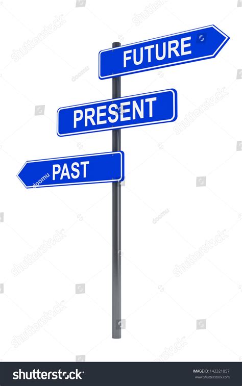 Past Present Future Road Sign On Stock Illustration 142321057