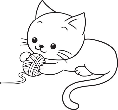 Cat Doodle Cartoon Kawaii Anime Cute Coloring Page 10504682 Vector Art