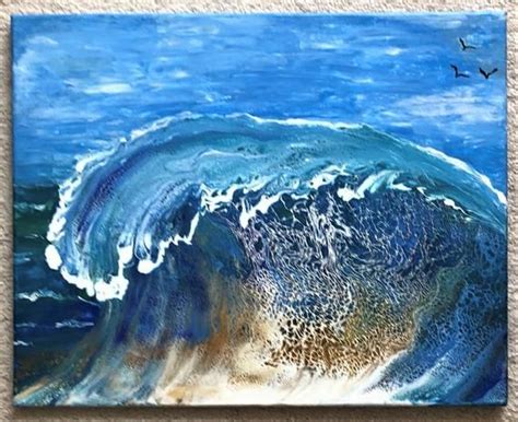 Original Acrylic Fluid Art Acrylic Pour Painting On Canvas Abstract
